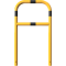 Protective bar made of steel tubing |  60 x 2.5 mm | with crossbar | total width: 700 mm | total height: 1200 mm | hot-dip galvanized and yellow coatedwith black warning stripes